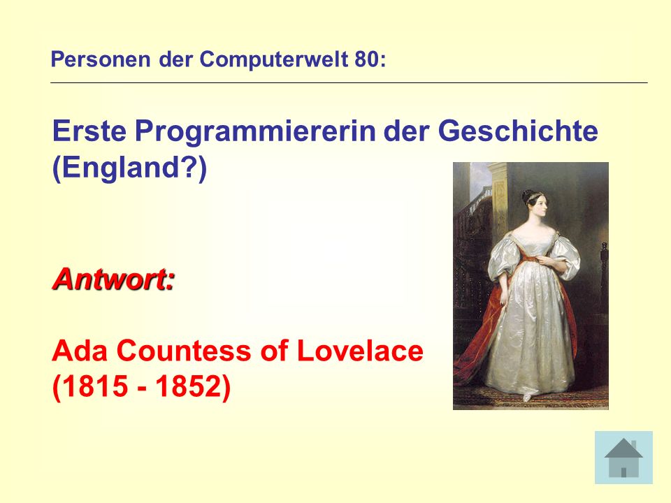 Erste Programmiererin der Geschichte (England )