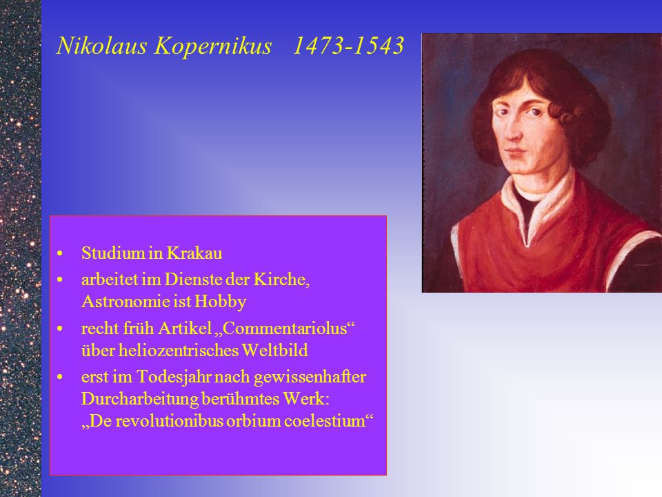 Nikolaus Kopernikus Studium in Krakau