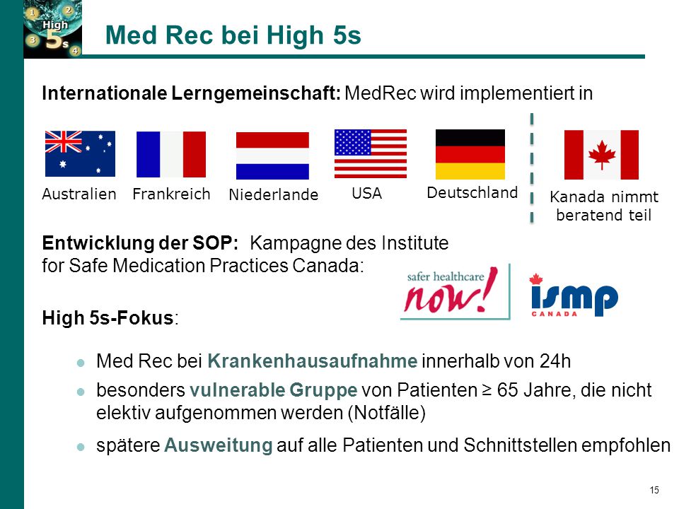 Med Rec bei High 5s Internationale Lerngemeinschaft: MedRec wird implementiert in. Australien. Frankreich.