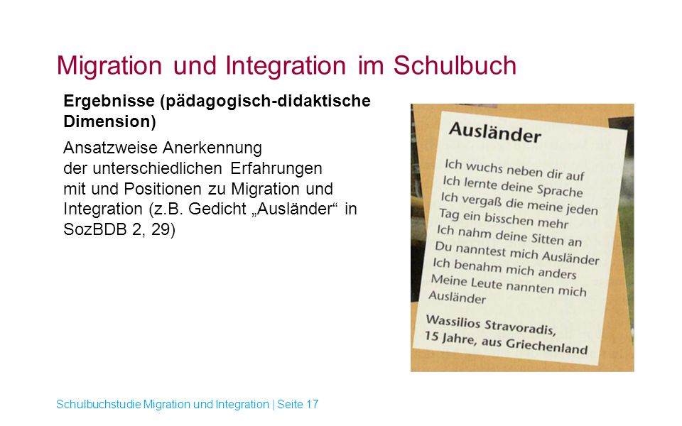 Migration und Integration im Schulbuch