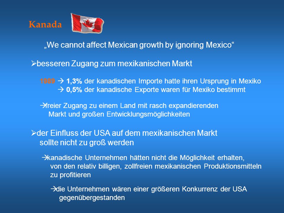 Kanada „We cannot affect Mexican growth by ignoring Mexico