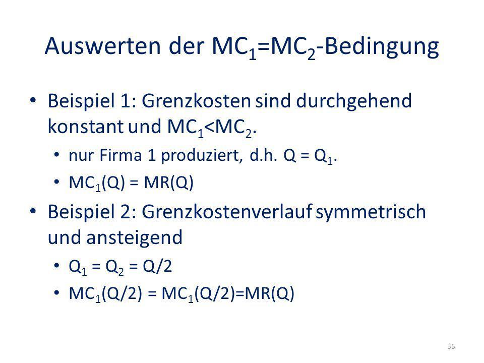 Auswerten der MC1=MC2-Bedingung