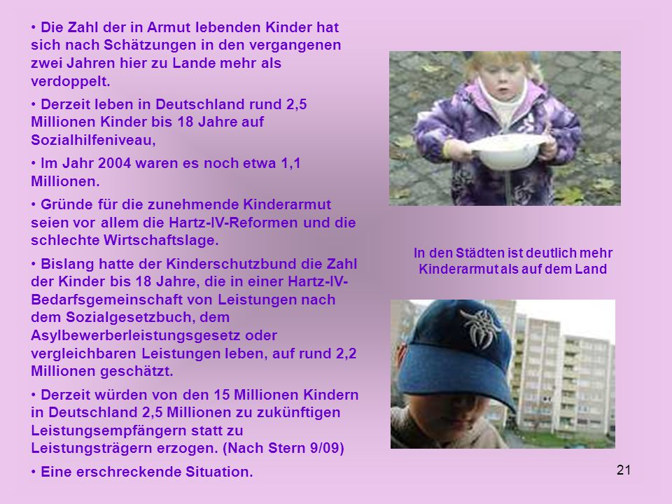 In den Städten ist deutlich mehr Kinderarmut als auf dem Land