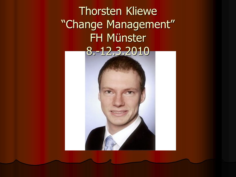 Thorsten Kliewe Change Management FH Münster