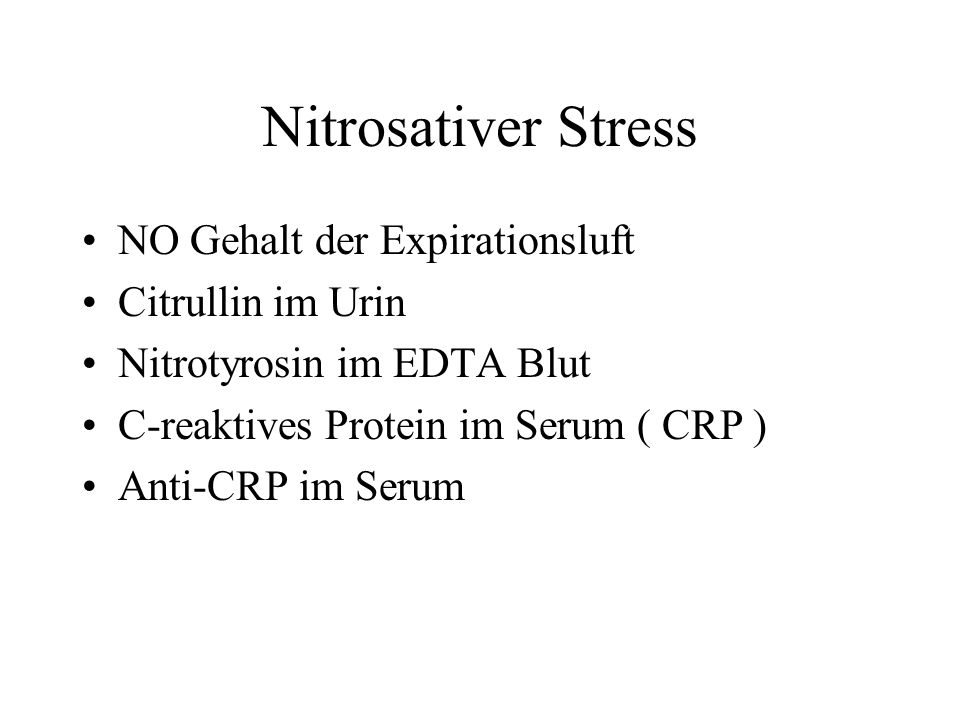Nitrosativer Stress NO Gehalt der Expirationsluft Citrullin im Urin