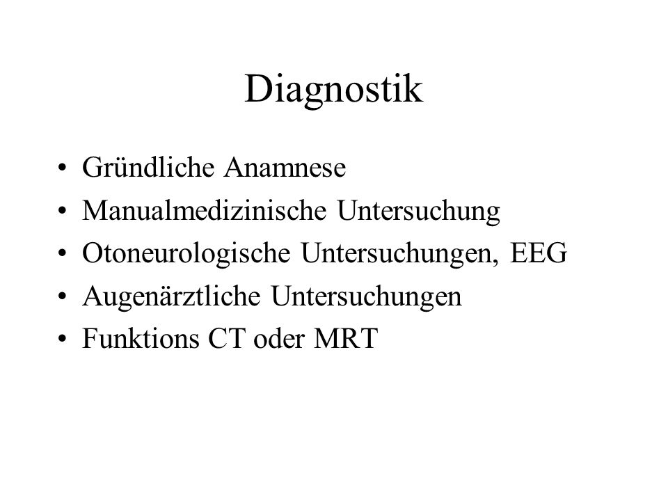 Diagnostik Gründliche Anamnese Manualmedizinische Untersuchung
