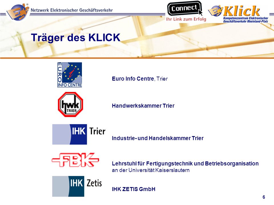 Träger des KLICK Euro Info Centre, Trier Handwerkskammer Trier