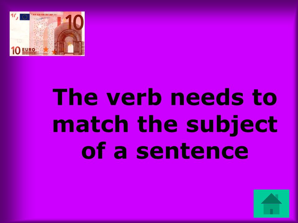 The verb needs to match the subject of a sentence