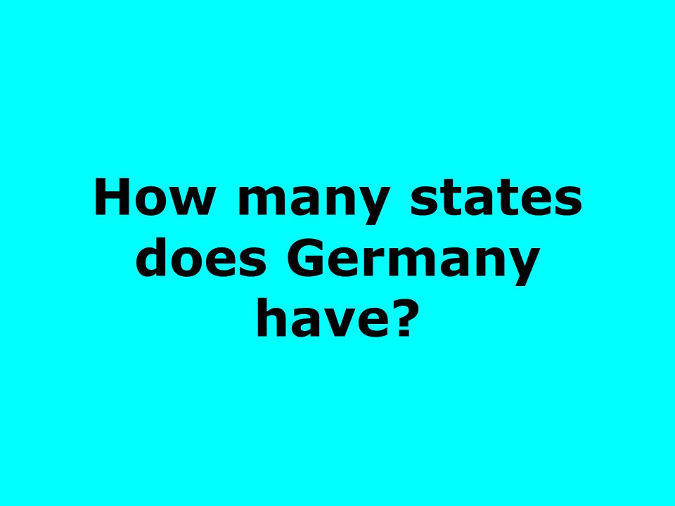 How many states does Germany have