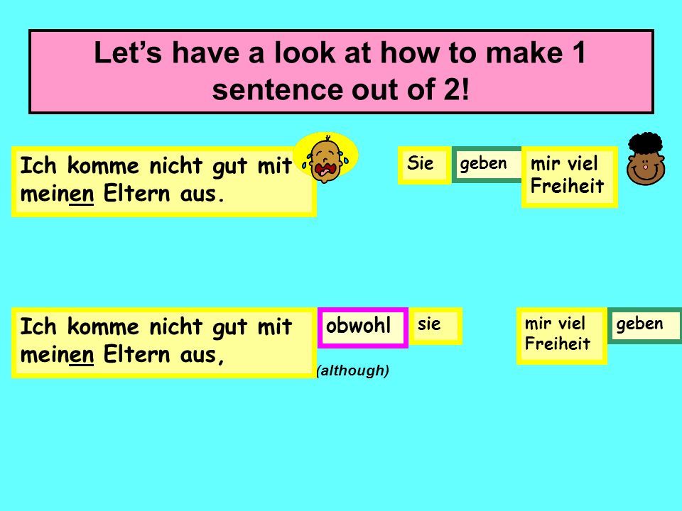 Let’s have a look at how to make 1 sentence out of 2!