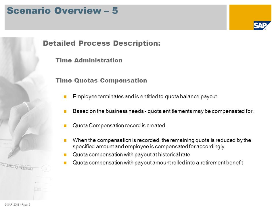 Scenario Overview – 5 Detailed Process Description:
