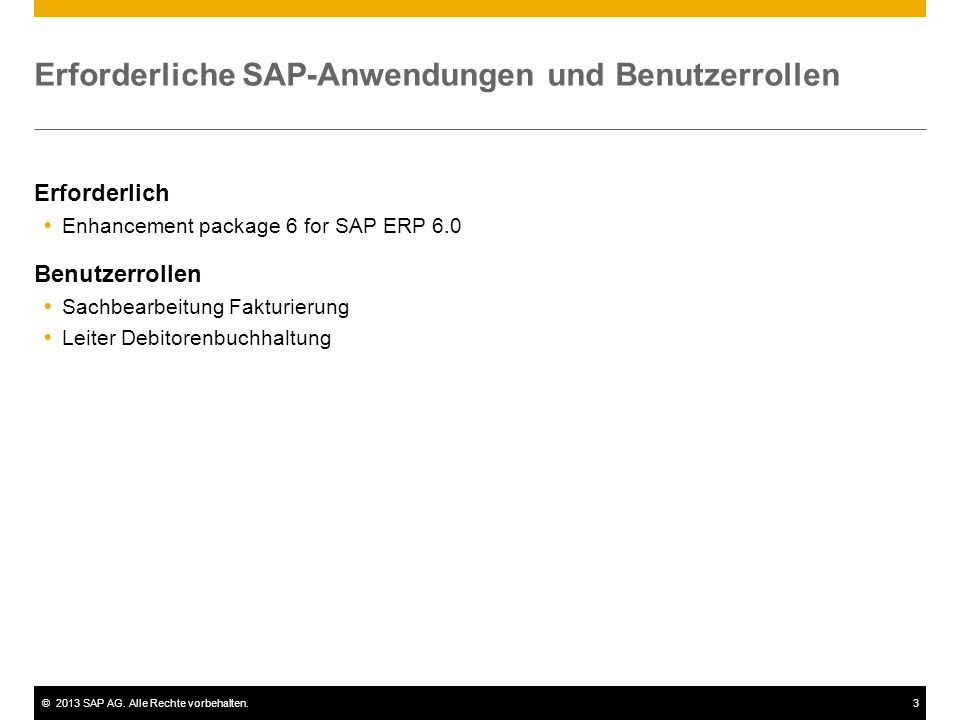 Erforderliche SAP-Anwendungen und Benutzerrollen