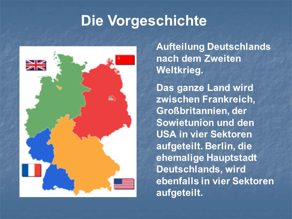 Die Vorgeschichte Aufteilung Deutschlands nach dem Zweiten Weltkrieg.