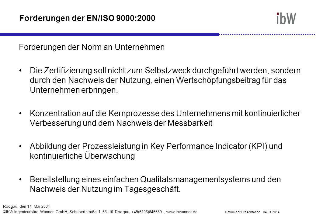 Forderungen der EN/ISO 9000:2000
