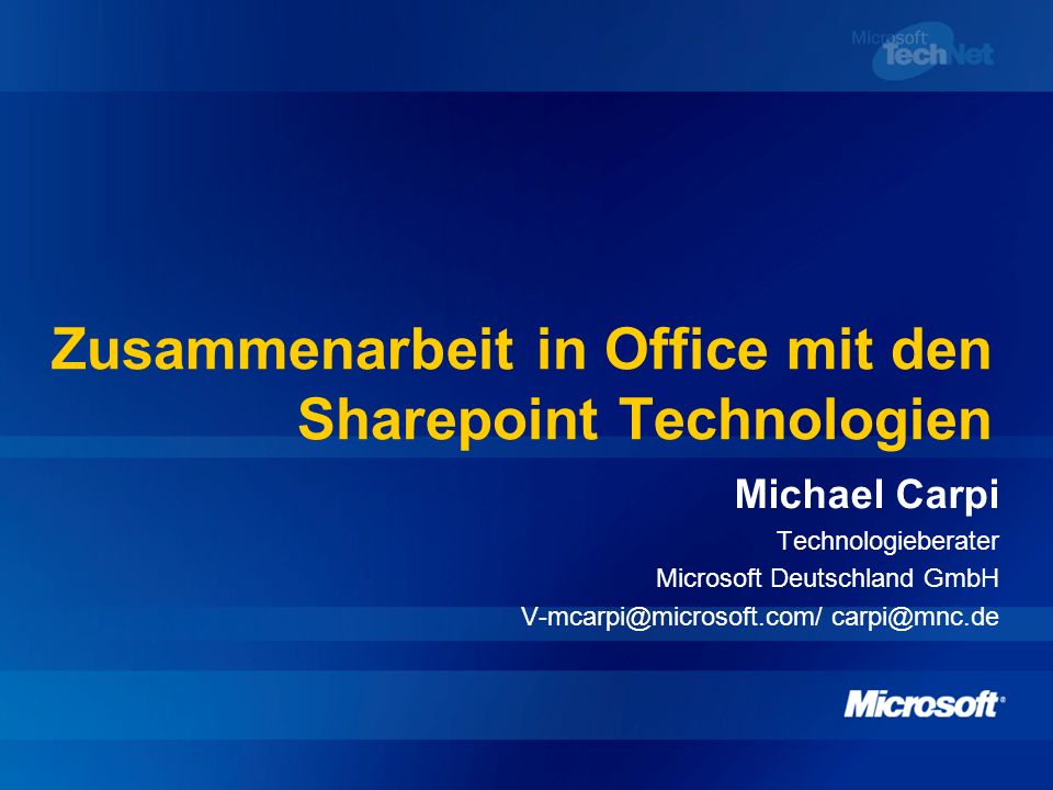 Zusammenarbeit in Office mit den Sharepoint Technologien