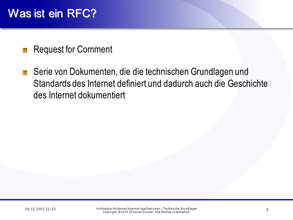 Was ist ein RFC Request for Comment