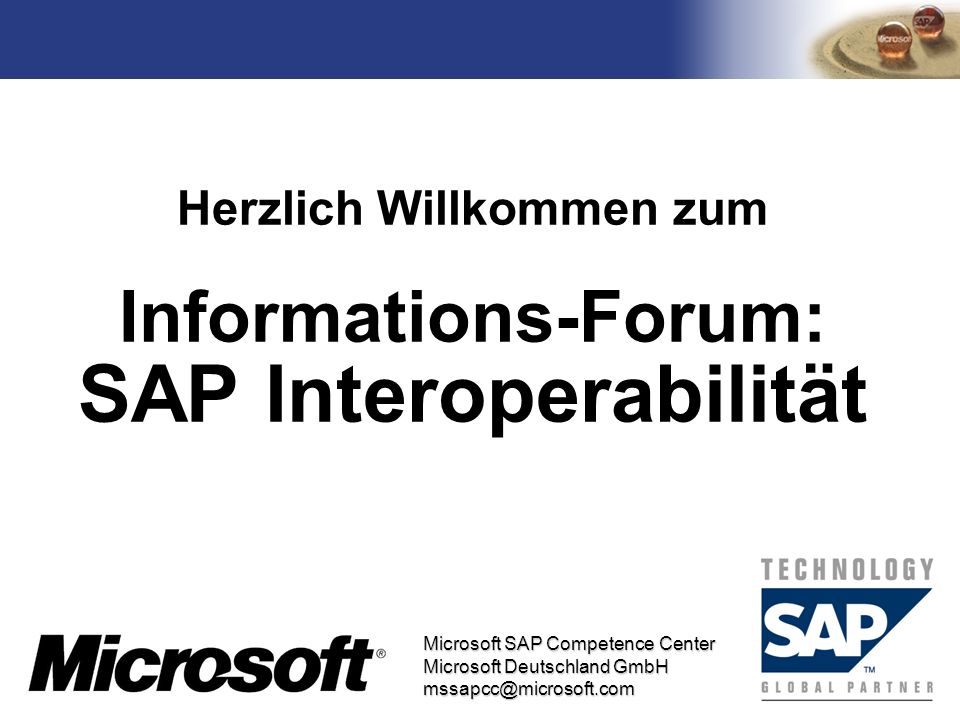 Herzlich Willkommen zum Informations-Forum: SAP Interoperabilität