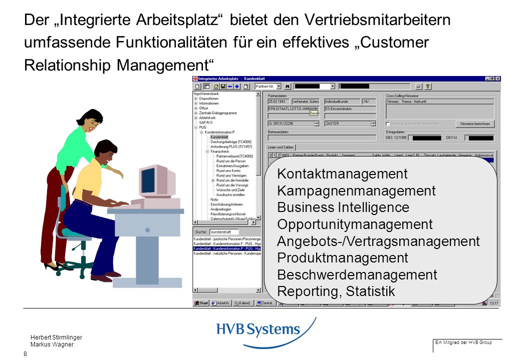 Der „Integrierte Arbeitsplatz bietet den Vertriebsmitarbeitern umfassende Funktionalitäten für ein effektives „Customer Relationship Management