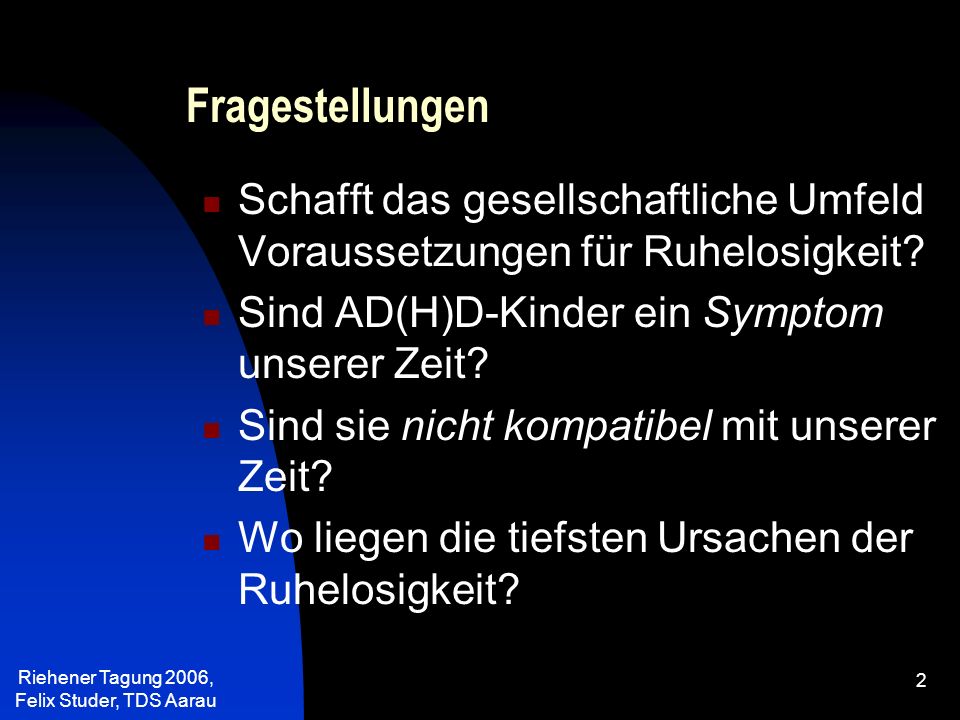 Riehener Tagung 2006, Felix Studer, TDS Aarau