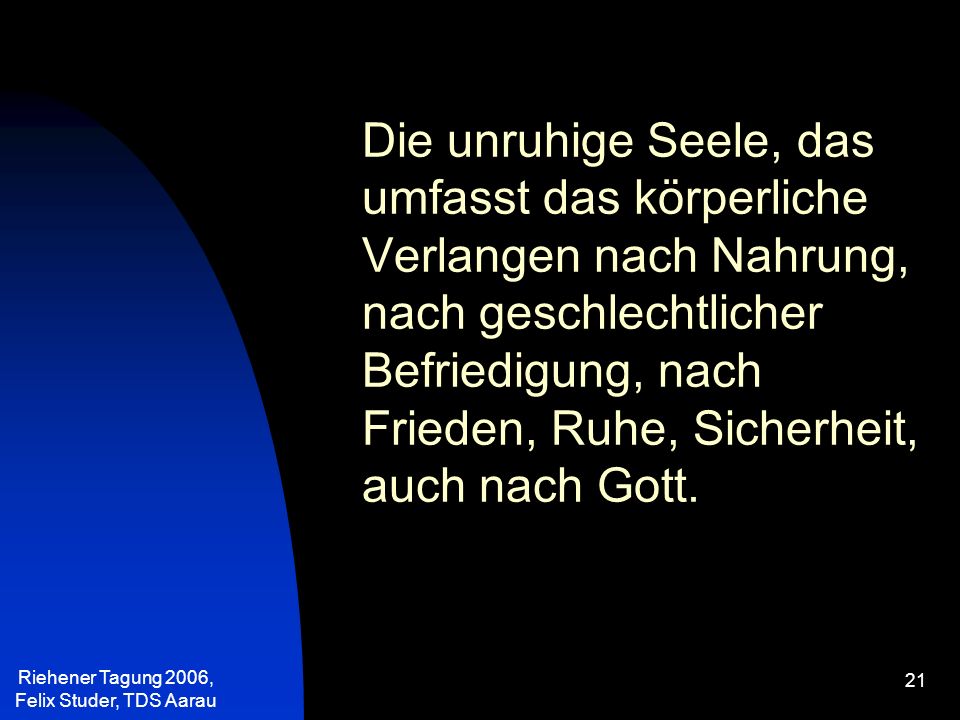 Riehener Tagung 2006, Felix Studer, TDS Aarau