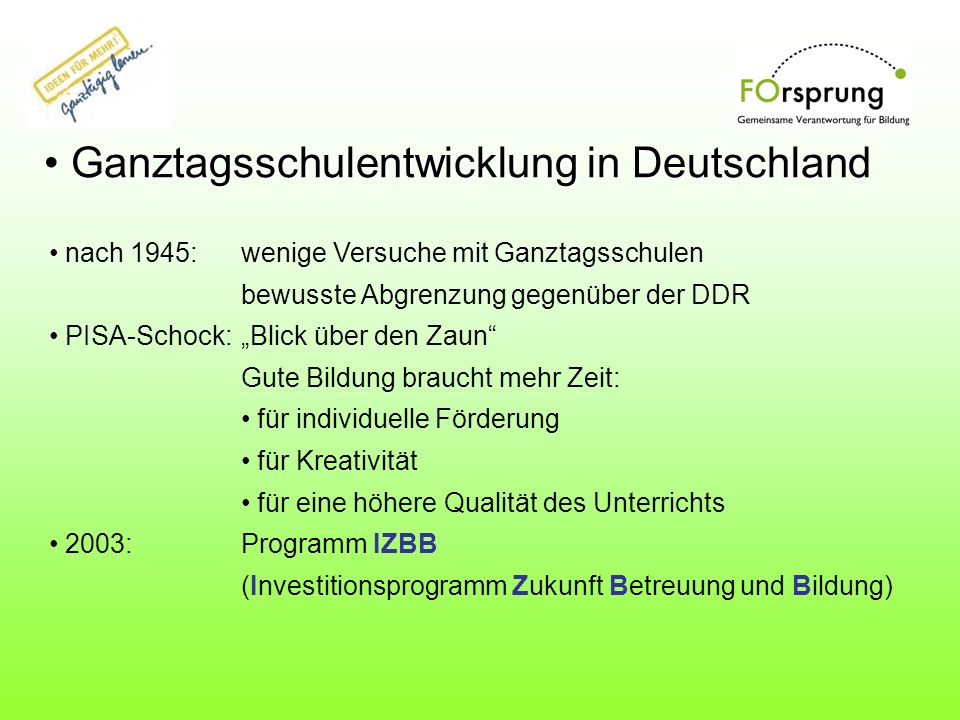 Ganztagsschulentwicklung in Deutschland