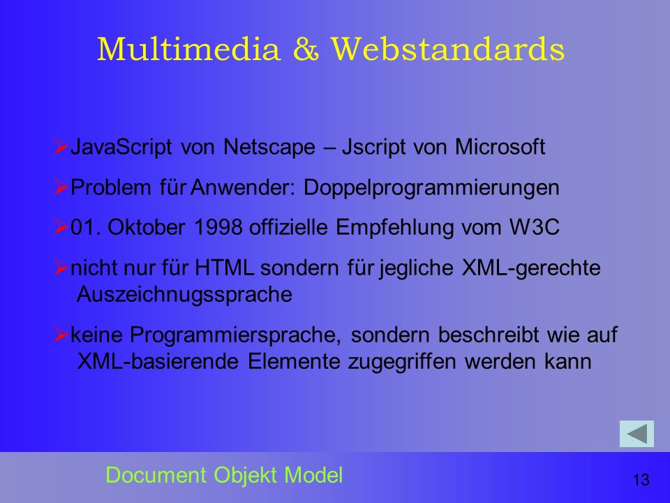 Multimedia & Webstandards