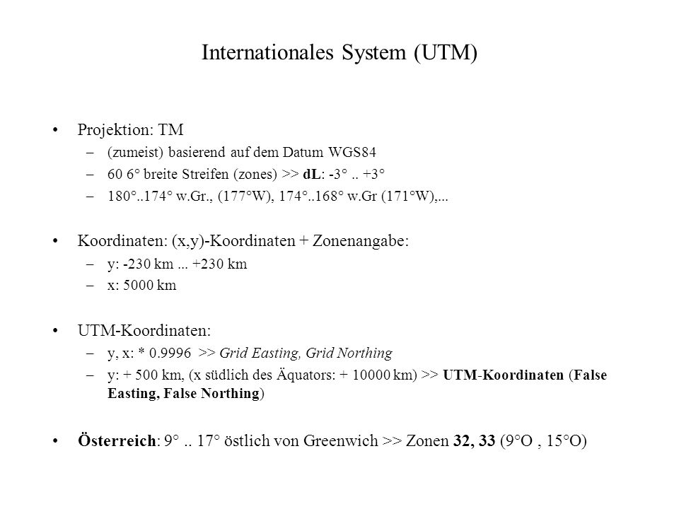 Internationales System (UTM)
