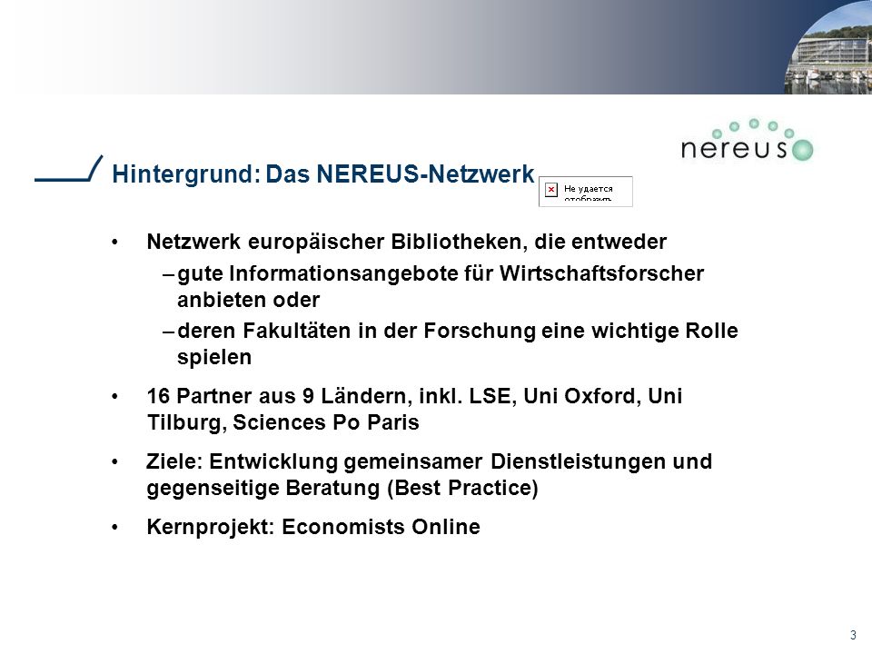 Hintergrund: Das NEREUS-Netzwerk