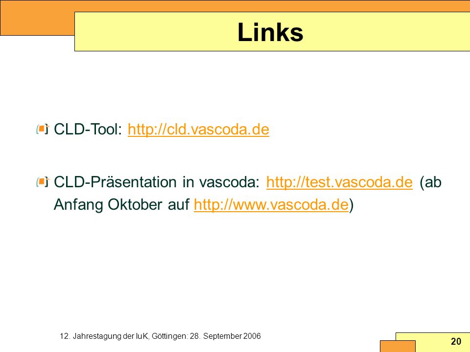 Links CLD-Tool: