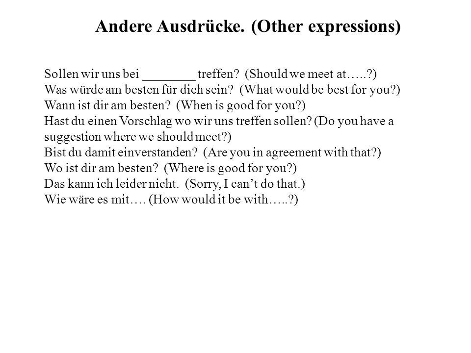 Andere Ausdrücke. (Other expressions)