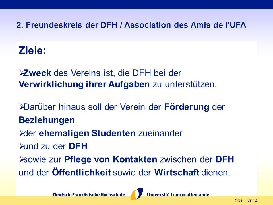2. Freundeskreis der DFH / Association des Amis de l‘UFA