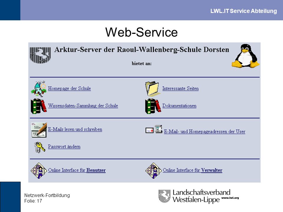 Web-Service Netzwerk-Fortbildung Folie: 17