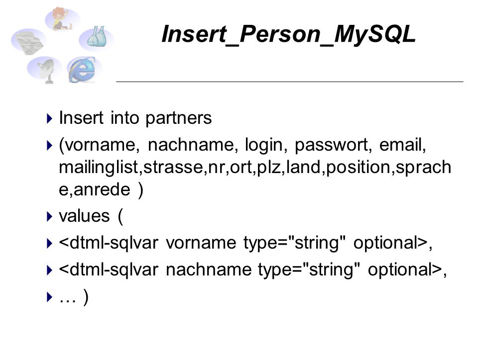 Insert_Person_MySQL Insert into partners