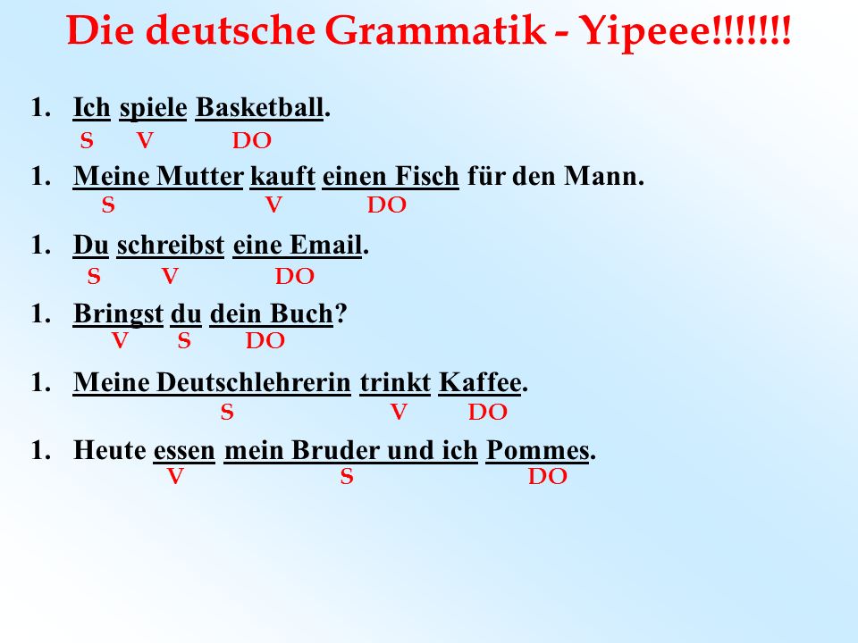 Die deutsche Grammatik - Yipeee!!!!!!!