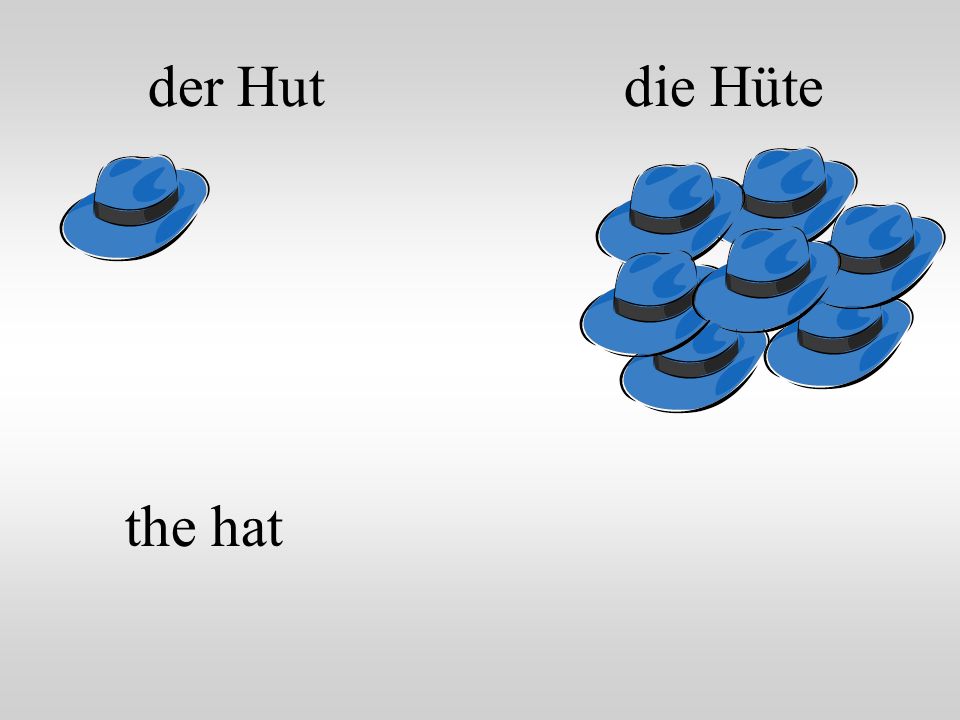 der Hut die Hüte the hat