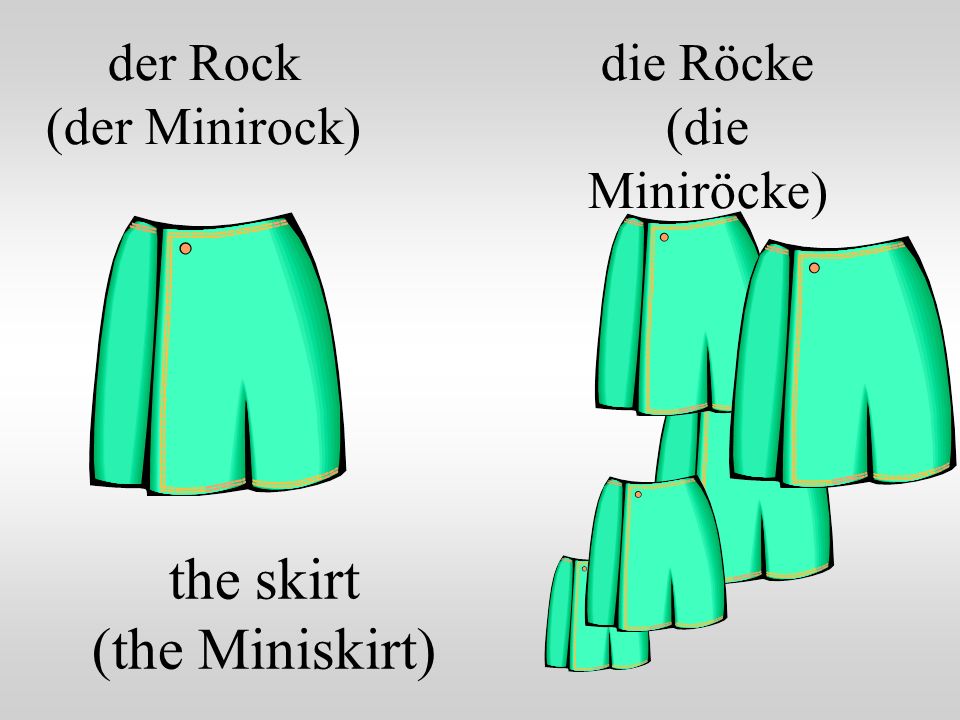 der Rock (der Minirock)