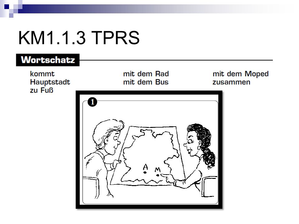 KM1.1.3 TPRS Woher kommt Anja Sie kommt aus München, der Hauptstadt von Bayern. kommt: move two fingers in walking motion toward self.