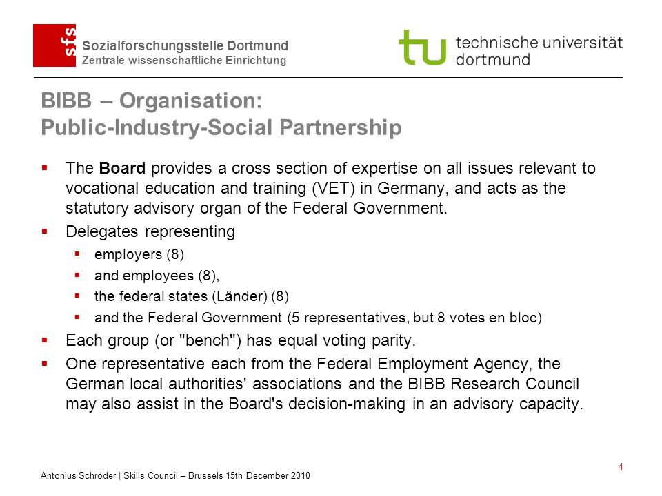 BIBB – Organisation: Public-Industry-Social Partnership