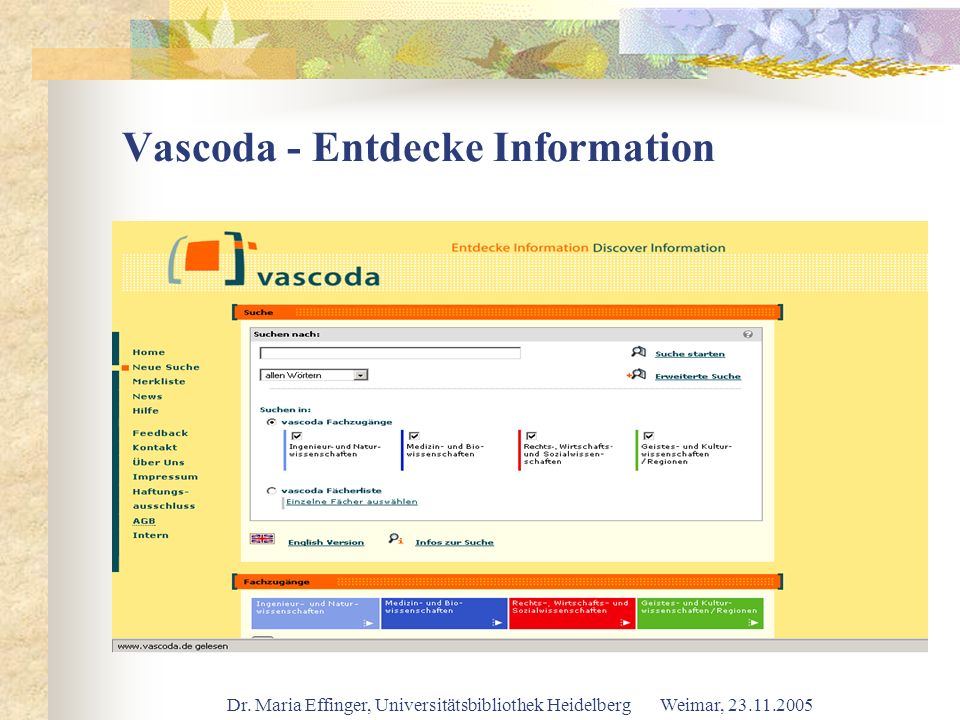 Vascoda - Entdecke Information