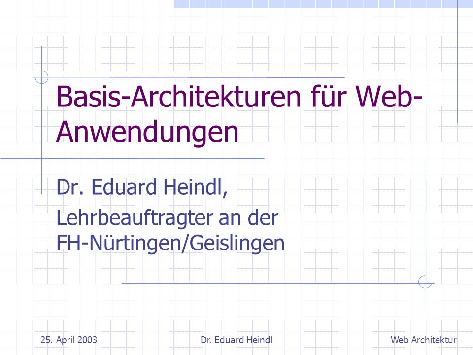 Basis-Architekturen für Web-Anwendungen