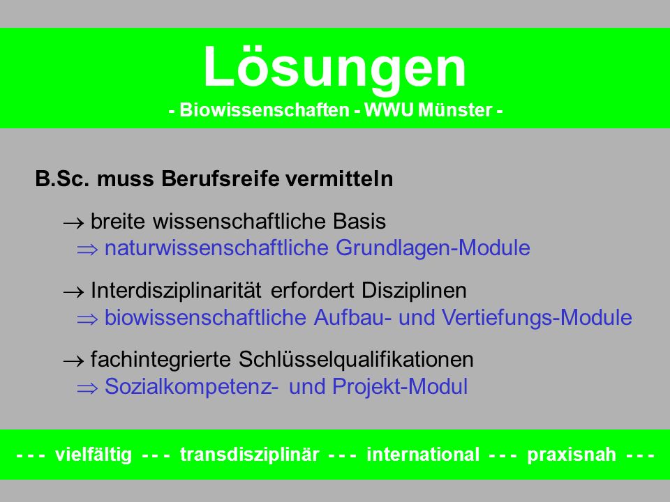 - Biowissenschaften - WWU Münster -