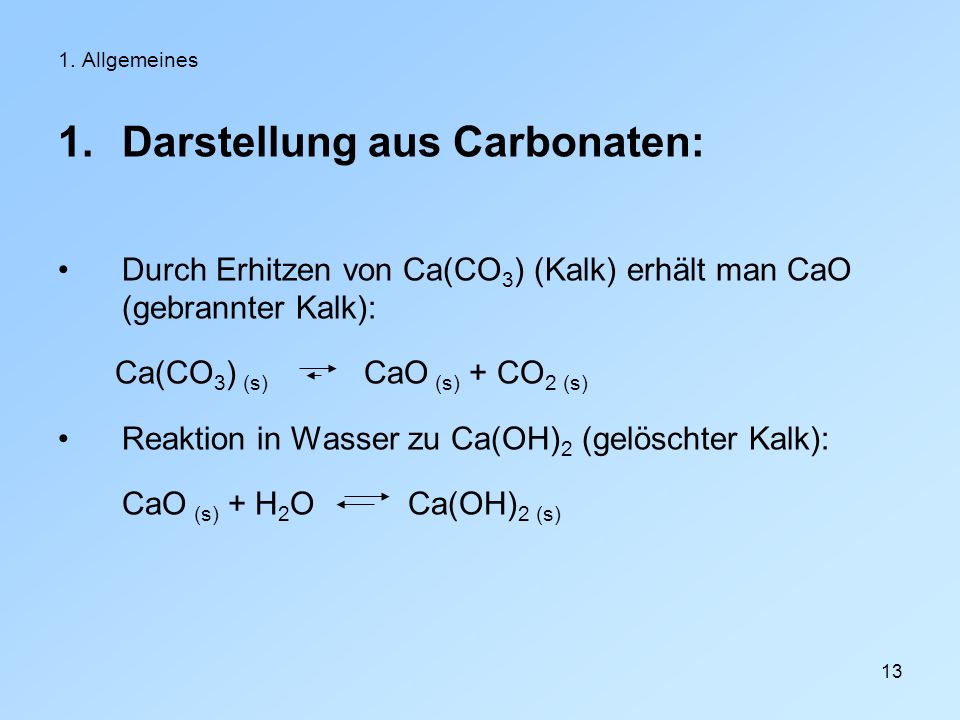 Darstellung aus Carbonaten:
