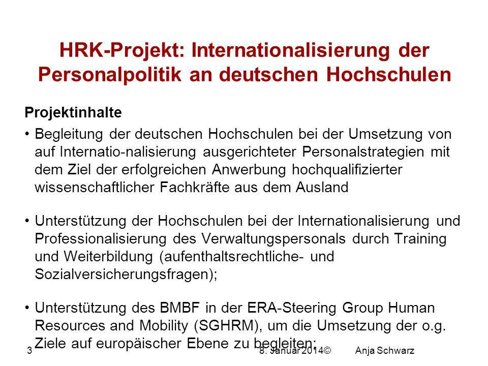 HRK-Projekt: Internationalisierung der Personalpolitik an deutschen Hochschulen. Projektinhalte.