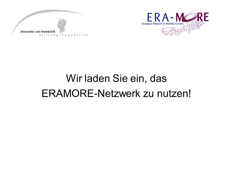 ERAMORE-Netzwerk zu nutzen!