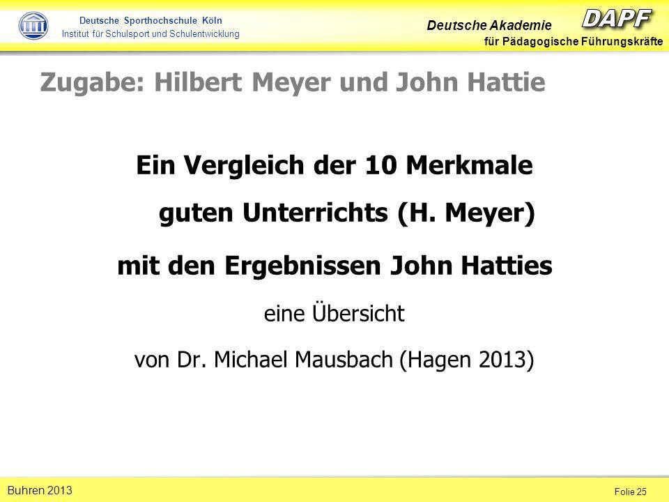 Zugabe: Hilbert Meyer und John Hattie