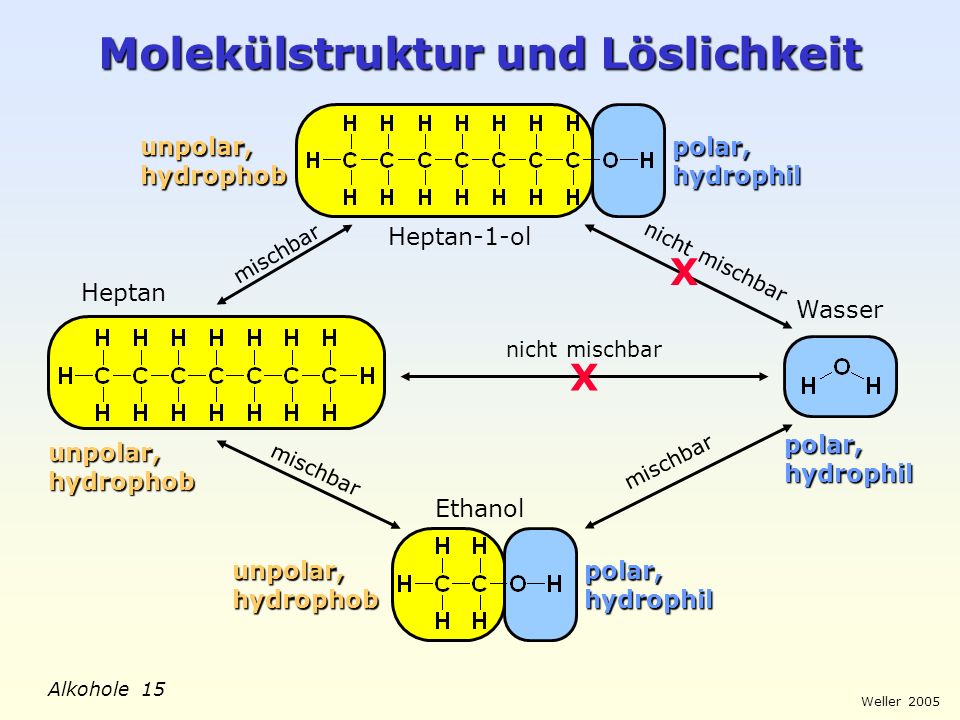 Molekülstruktur und Löslichkeit