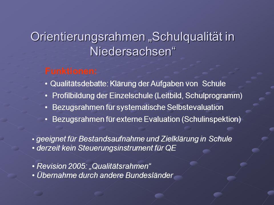 Orientierungsrahmen „Schulqualität in Niedersachsen