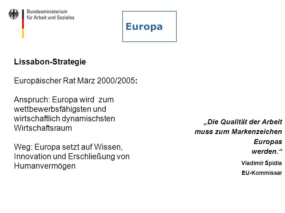 Europa Lissabon-Strategie Europäischer Rat März 2000/2005: