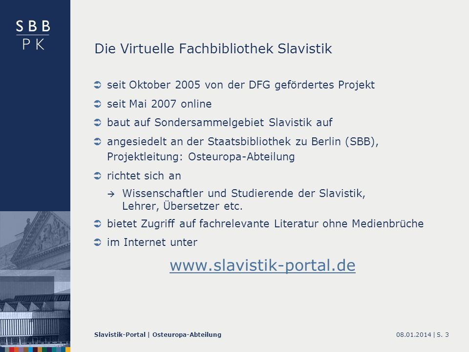 Die Virtuelle Fachbibliothek Slavistik