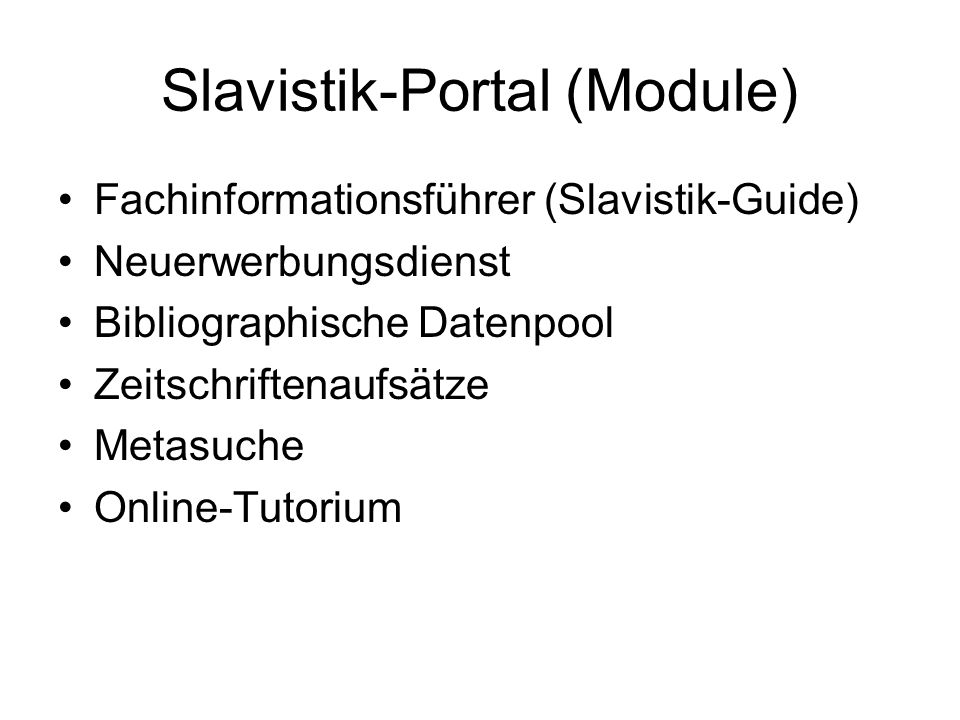 Slavistik-Portal (Module)